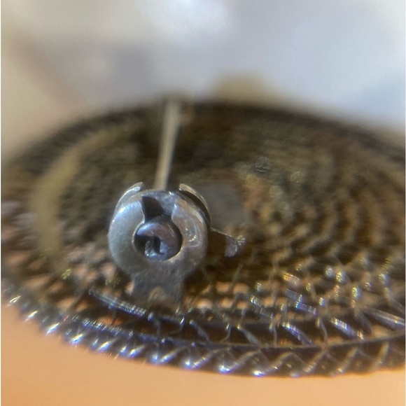 925 and Turquoise Vintage Menorah Filigree Pin Brooch - Picture 8 of 9